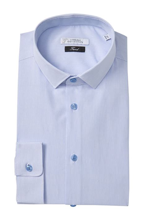 versace camicia solid shirt|Versace Solid Spread Collar Dress Shirts for Men .